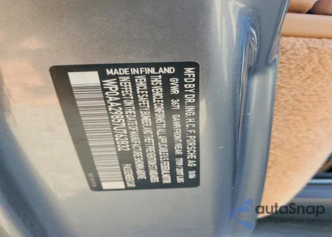 2007 Porsche Cayman z USA, uszkodzony, nr VIN WP0AA29857U762832